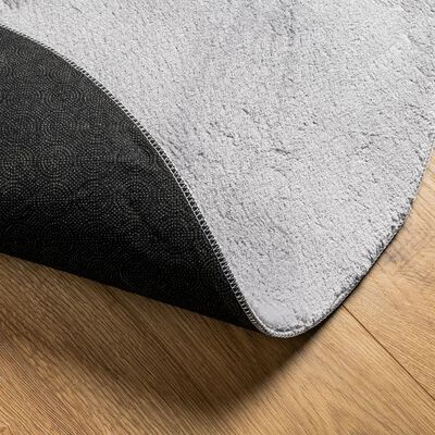 vidaXL Tapis HUARTE à poils courts doux et lavable gris Ø 100 cm