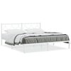 vidaXL Cadre de lit m&eacute;tal sans matelas et t&ecirc;te de lit blanc 183x213 cm