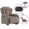 vidaXL Fauteuil inclinable électrique taupe tissu
