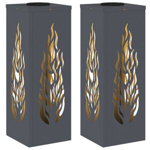 vidaXL Lumi&egrave;re de chemin LED solaire 2 pc Blanc chaud 18 x 18 x 50 cm