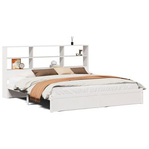 vidaXL Lit biblioth&egrave;que sans matelas blanc 180x200 cm bois pin massif