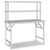 vidaXL Table de travail de cuisine avec &eacute;tag&egrave;re 120x60x145 cm Inox