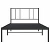 vidaXL Cadre de lit m&eacute;tal sans matelas avec t&ecirc;te de lit noir 100x190cm
