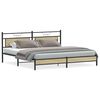 vidaXL Cadre de lit en m&eacute;tal sans matelas ch&ecirc;ne sonoma 193x203 cm