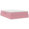 vidaXL Lit avec rangement et matelas Rose 140 x 190 cm Velours