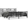 vidaXL Cadre de lit métal sans matelas avec pied de lit noir 183x213cm