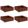 vidaXL Bordure de Pelouse 4 pcs 100 x 100 x 35 cm Acier Rouill&eacute;