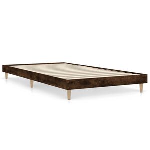 vidaXL Cadre de lit sans matelas ch&ecirc;ne fum&eacute; 90x200cm bois d'ing&eacute;nierie