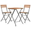vidaXL Ensemble de bistro pliable 3 pcs Bois de teck massif et acier