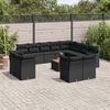 vidaXL Salon de jardin avec coussins 13 pcs noir r&eacute;sine tress&eacute;e