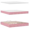 vidaXL Cadre de lit ottoman avec matelas rose 160x200 cm velours
