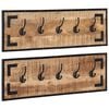 vidaXL Porte-manteaux 2 pcs 80x8x25 cm bois de manguier massif brut