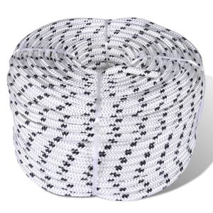 vidaXL Corde de bateau tress&eacute;e Polyester 6 mm 250 m Blanc
