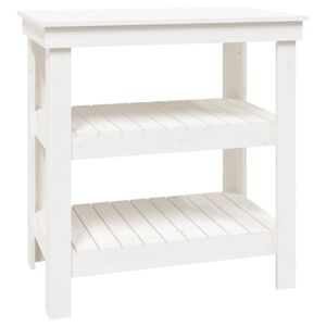 vidaXL Banc de travail Blanc 78,5x50x80 cm Bois de pin massif