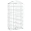 vidaXL Panier de gabions arqu&eacute; 100x50x180/200 cm Fer galvanis&eacute;
