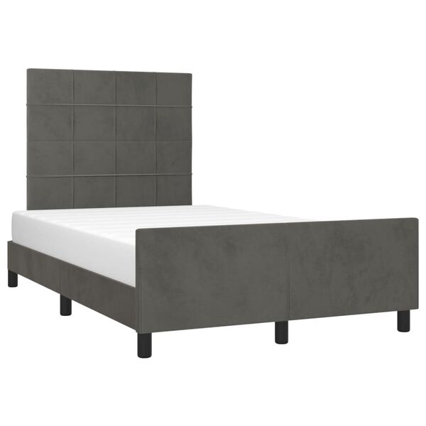 vidaXL Cadre de lit sans matelas gris fonc&eacute; 120x190 cm velours