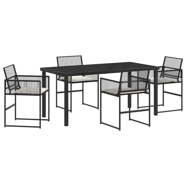 vidaXL Ensemble de salle &agrave; manger pour jardin 5 pcs Noir