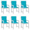 vidaXL Coussins de chaise &agrave; dossier bas lot de 6 turquoise tissu