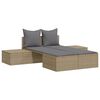 vidaXL Chaise longue double avec coussins beige r&eacute;sine tress&eacute;e