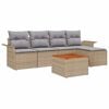 vidaXL Ensemble de canap&eacute; de jardin 6 pc Beige et Gris clair polyrotin