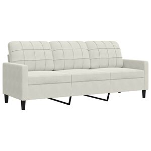 vidaXL Canap&eacute; &agrave; 3 places Cr&egrave;me 180 cm Velours