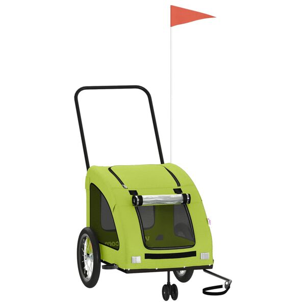 vidaXL Remorque de v&eacute;lo pour animaux de compagnie vert