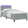 vidaXL Lit &agrave; ressorts avec matelas Gris clair 90 x 200 cm tissu