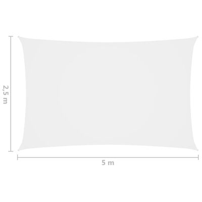 vidaXL Voile de parasol tissu oxford rectangulaire 2,5x5 m blanc