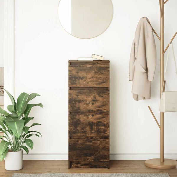 vidaXL Buffet ch&ecirc;ne fum&eacute; 37,5x35x99 cm bois d'ing&eacute;nierie