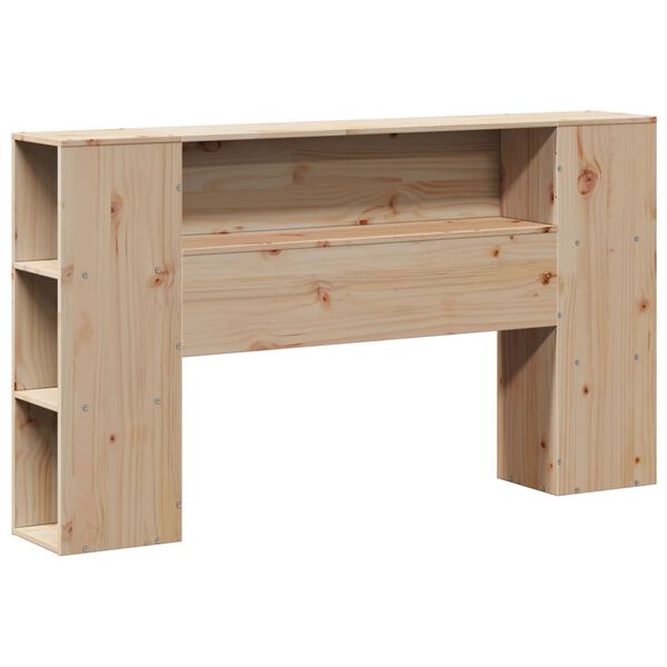 vidaXL T&ecirc;te de lit avec rangement 140 cm bois massif de pin