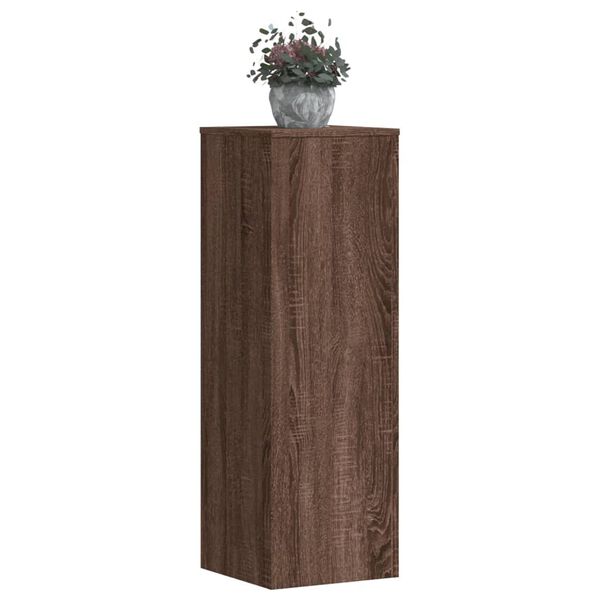 vidaXL Support pour plantes chêne brun 33x33x100 cm bois d'ingénierie