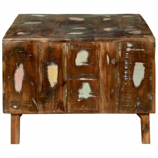 vidaXL Table basse Multicolore 90 x 50 x 35 cm Bois Recycl&eacute; Solide