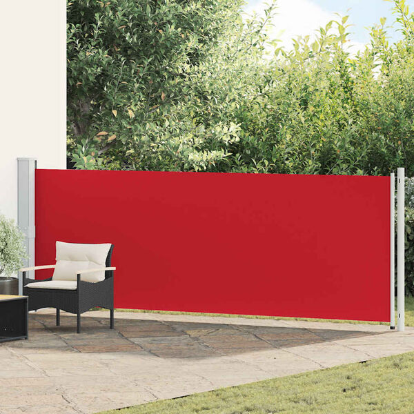 vidaXL Auvent lat&eacute;ral r&eacute;tractable de patio 140x600 cm Rouge