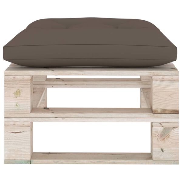 vidaXL Repose-pied palette de jardin avec coussin taupe bois de pin