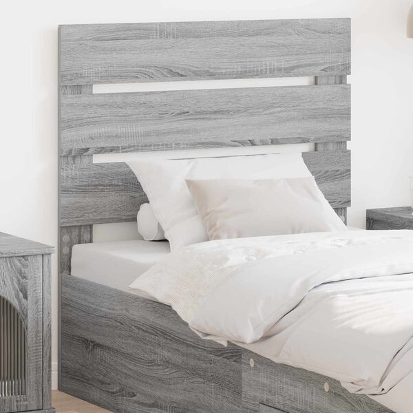 vidaXL T&ecirc;te de lit Gris Sonoma 75 cm Bois d'ing&eacute;nierie