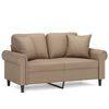 vidaXL Canap&eacute; 2 places avec oreillers cappuccino 120 cm similicuir