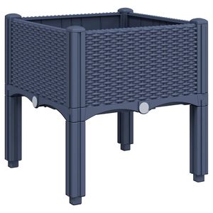 vidaXL Jardini&egrave;re avec pieds bleu gris 40x40x42 cm PP