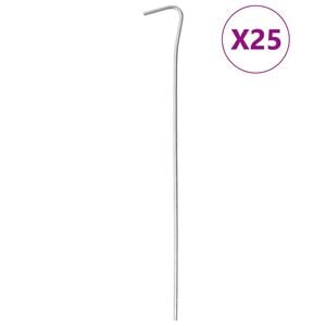 vidaXL Piquets de tente 25 pcs 23 cm &Oslash;3 mm acier galvanis&eacute;