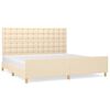 vidaXL Cadre de lit sans matelas cr&egrave;me 200x200 cm tissu