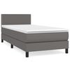 vidaXL Sommier &agrave; lattes de lit avec matelas Gris 80x200 cm Similicuir