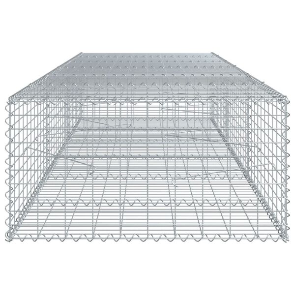 vidaXL Panier gabion avec couvercle 300x100x50 cm fer galvanis&eacute;