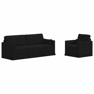 vidaXL Ensemble de Canap&eacute;s 2 pc Noir tissu