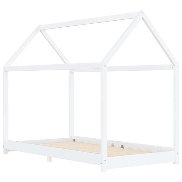 vidaXL Cadre de lit d'enfant Blanc Bois de pin massif 90 x 200 cm