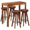 vidaXL Ensemble de bar 5 pcs bois massif 115x56x107 cm