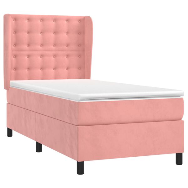 vidaXL Sommier &agrave; lattes de lit et matelas Rose 80x200 cm Velours