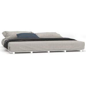 vidaXL Cadre de lit sans matelas blanc 200x200 cm bois massif de pin