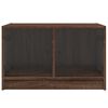 vidaXL Table basse avec portes en verre ch&ecirc;ne marron 68x50x42 cm