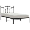vidaXL Cadre de lit m&eacute;tal sans matelas avec t&ecirc;te de lit noir 100x190cm
