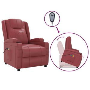 vidaXL Fauteuil de massage Rouge bordeaux Similicuir
