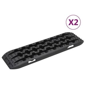 vidaXL Planches de traction 2 pc Noir 106x30,5x7 cm Nylon